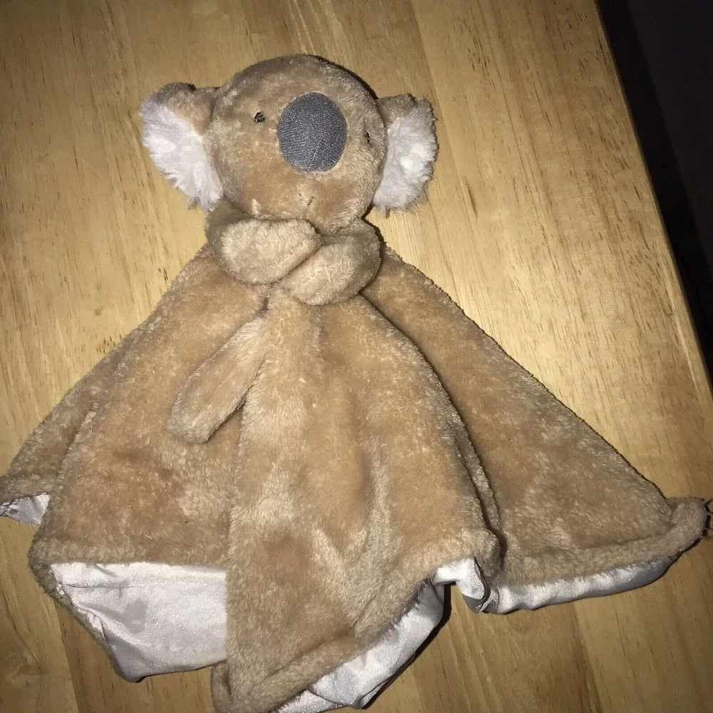 Carters Child Of Mine Koala Bear Baby Lovey Security Blanket Tan Satin 12